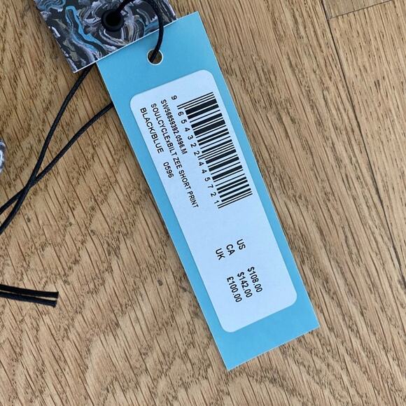 SoulCycle X BILT Kingsley Hoodie in Cream and Zee Shorts in Blue/Black - Picture 3 of 7